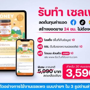 รับทำ เซลเพจ SalePage เว็บไซต์หน้าเดี่ยว