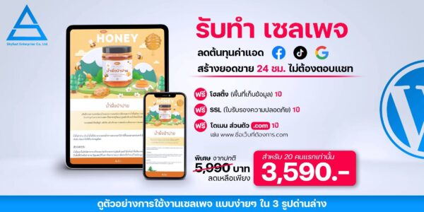 รับทำ เซลเพจ SalePage เว็บไซต์หน้าเดี่ยว